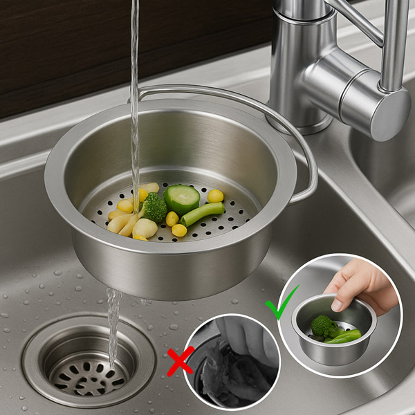 Кошница за отцеждане, която филтрира и съхранява лесно | EVOSINK