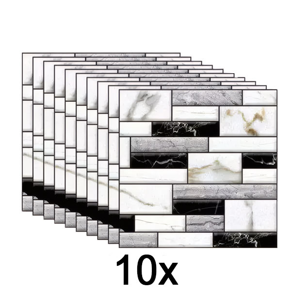 1x 3D стикери за стена с мраморен вид (10 бр./0,9 m²) | MARBLEBLOCKS