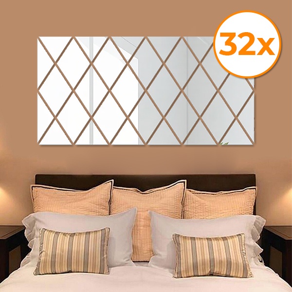 Огледални стикери за стена (32 броя) | WALLGEM